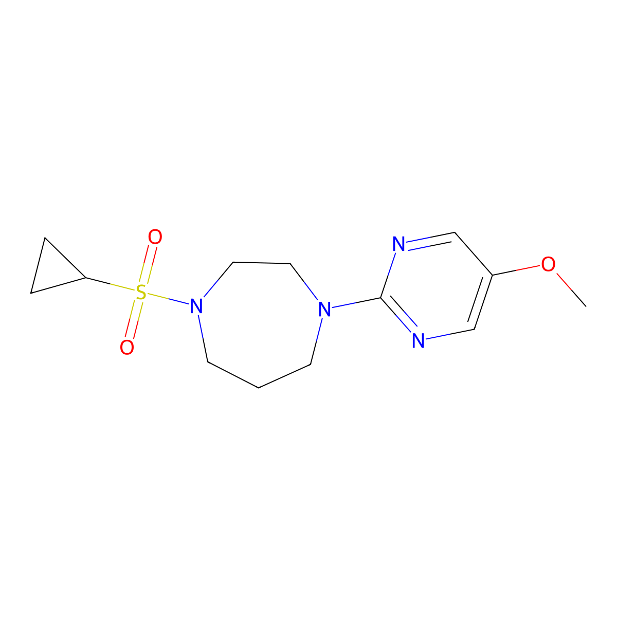 1-(Cyclopropanesulfonyl)-4-(5-methoxypyrimidin-2-yl)-1,4-diazepane molecular structure, CAS 2548977-49-5
