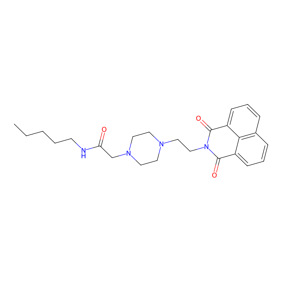 2-[4-(2-{2,4-dioxo-3-azatricyclo[7.3.1.0^{5,13}]trideca-1(13),5,7,9,11-pentaen-3-yl}ethyl)piperazin-1-yl]-N-pentylacetamide molecular structure, CAS 2548977-56-4