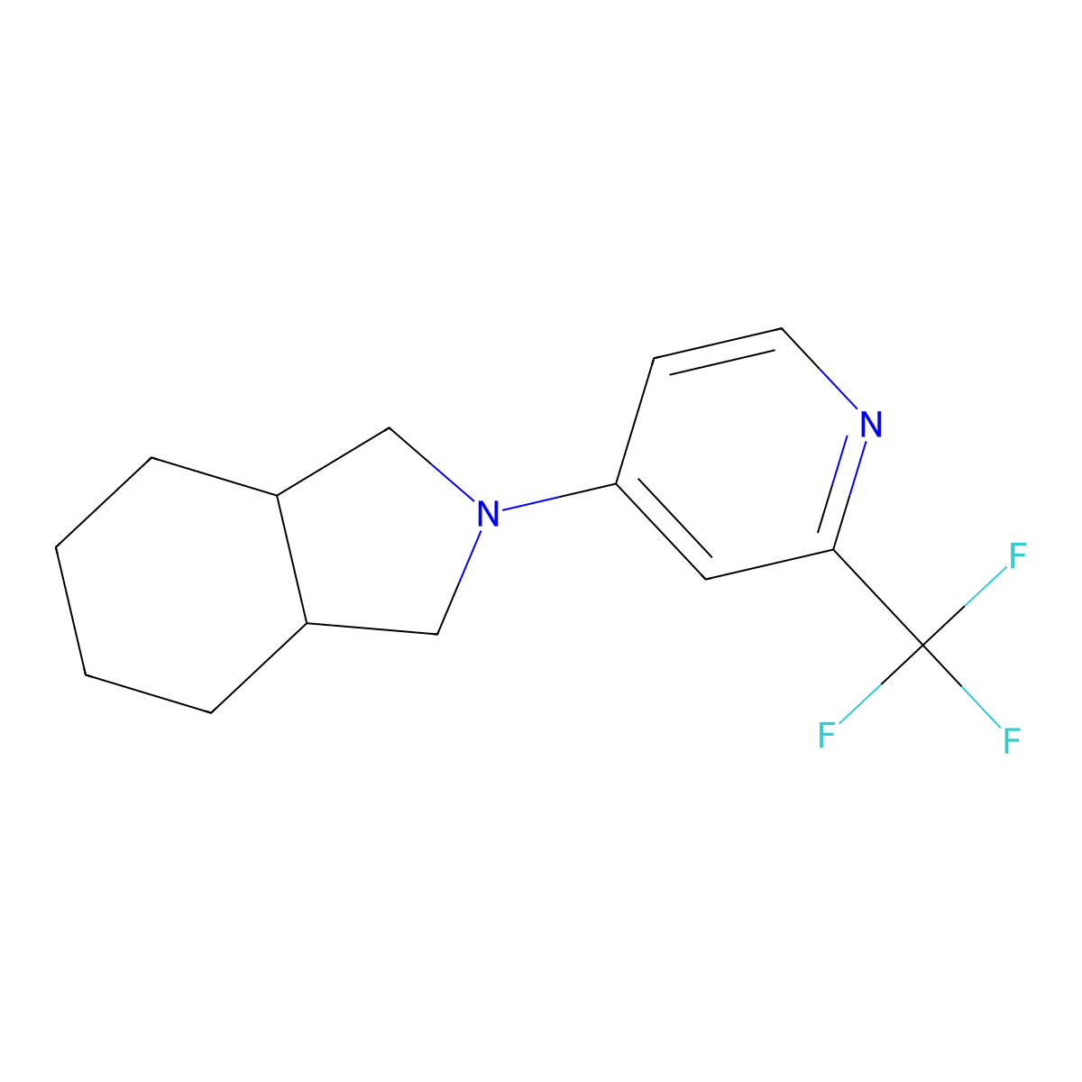 2-[2-(trifluoromethyl)pyridin-4-yl]-octahydro-1H-isoindole molecular structure, CAS 2548977-57-5