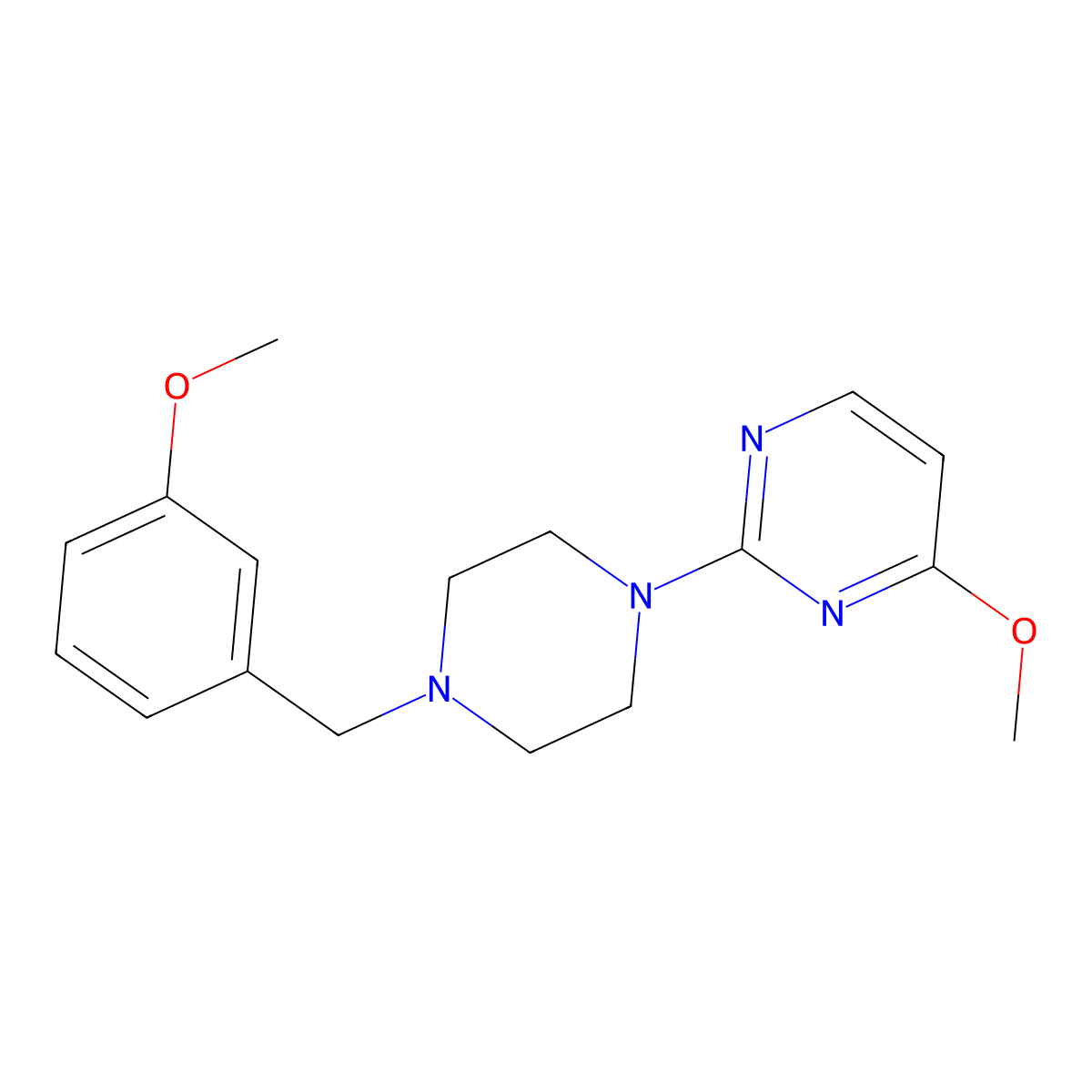 4-Methoxy-2-{4-[(3-methoxyphenyl)methyl]piperazin-1-yl}pyrimidine molecular structure, CAS 2548977-68-8