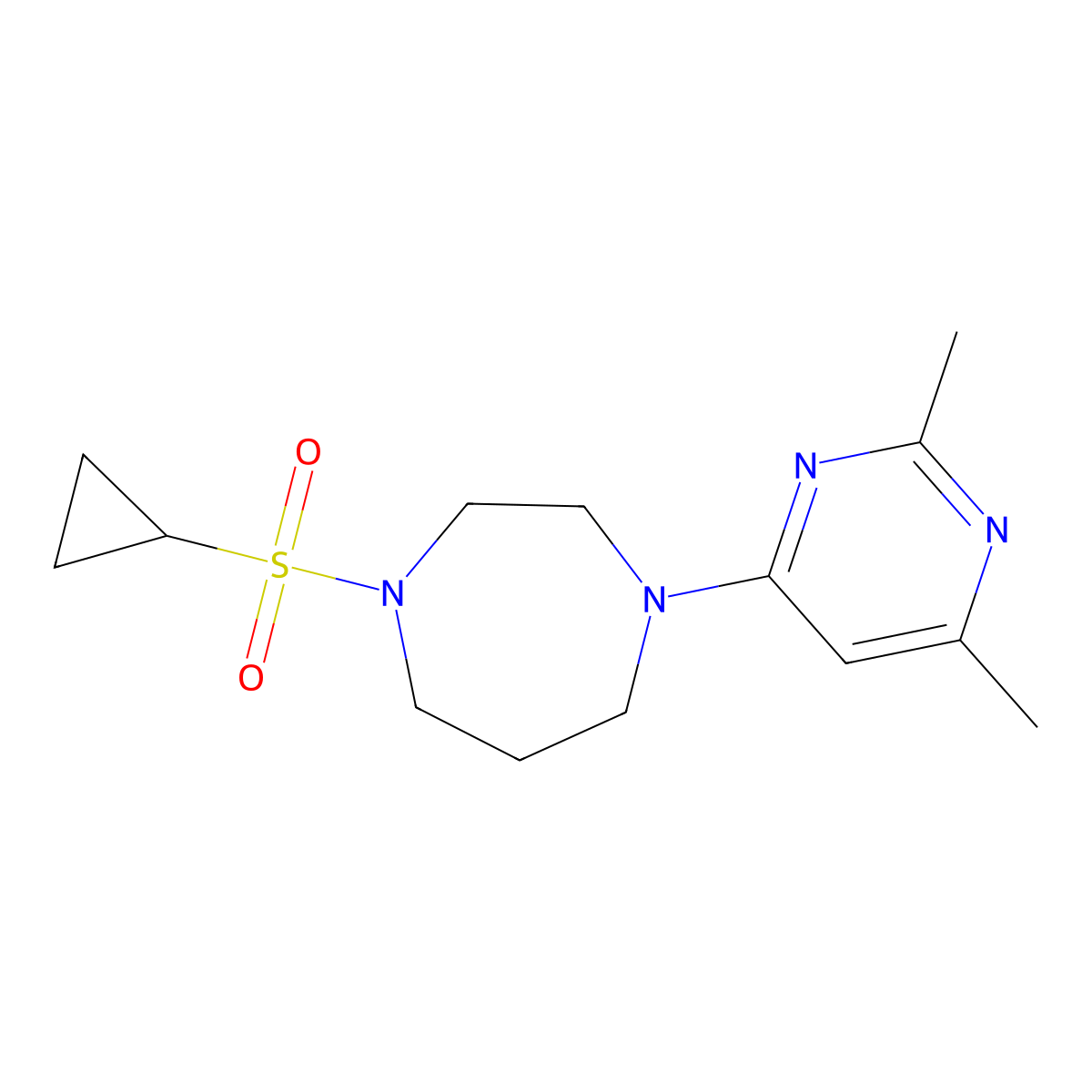 1-(Cyclopropanesulfonyl)-4-(2,6-dimethylpyrimidin-4-yl)-1,4-diazepane molecular structure, CAS 2548977-69-9