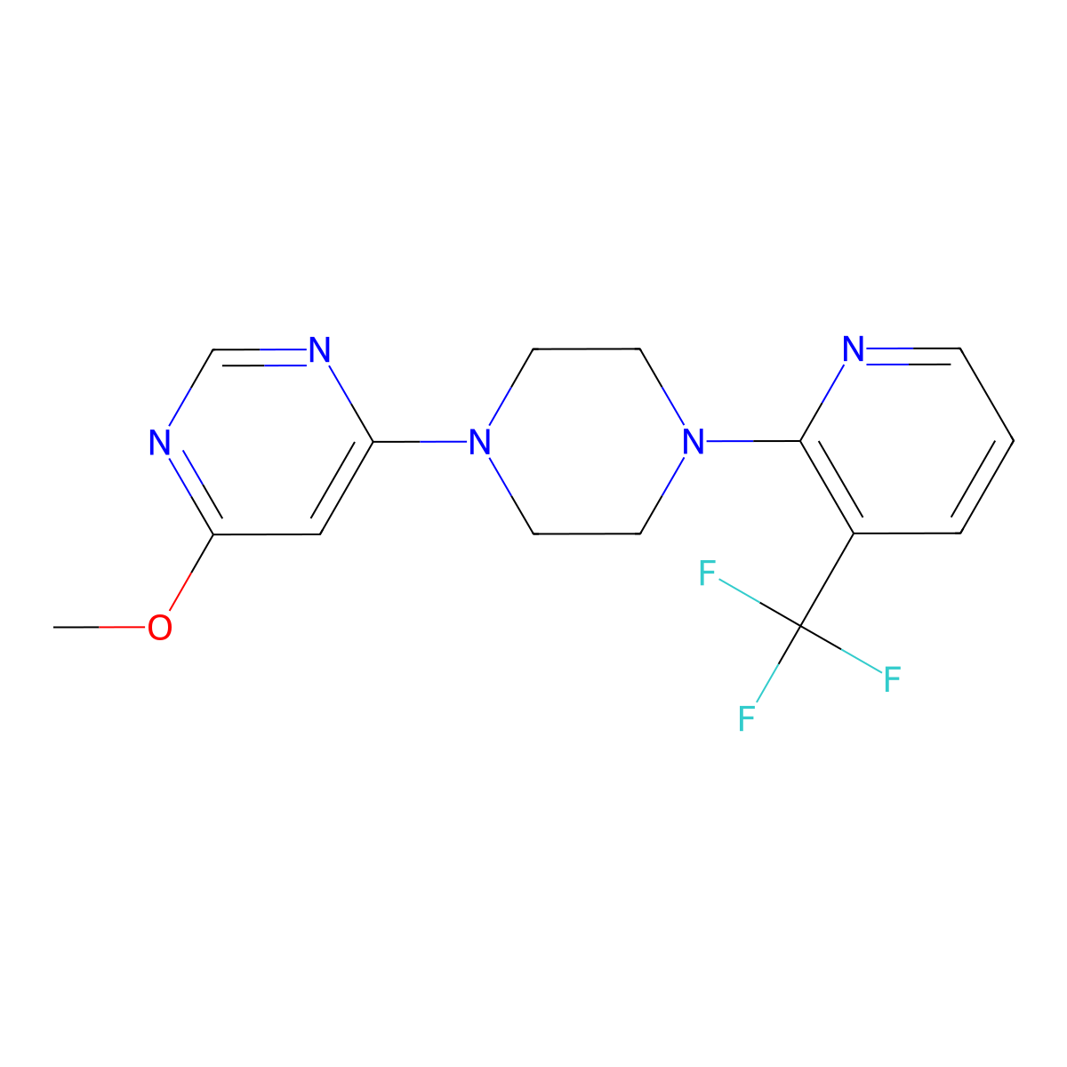 4-Methoxy-6-{4-[3-(trifluoromethyl)pyridin-2-yl]piperazin-1-yl}pyrimidine molecular structure, CAS 2548977-74-6
