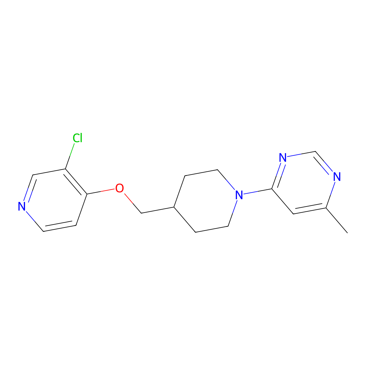 4-(4-{[(3-Chloropyridin-4-yl)oxy]methyl}piperidin-1-yl)-6-methylpyrimidine molecular structure, CAS 2548977-75-7