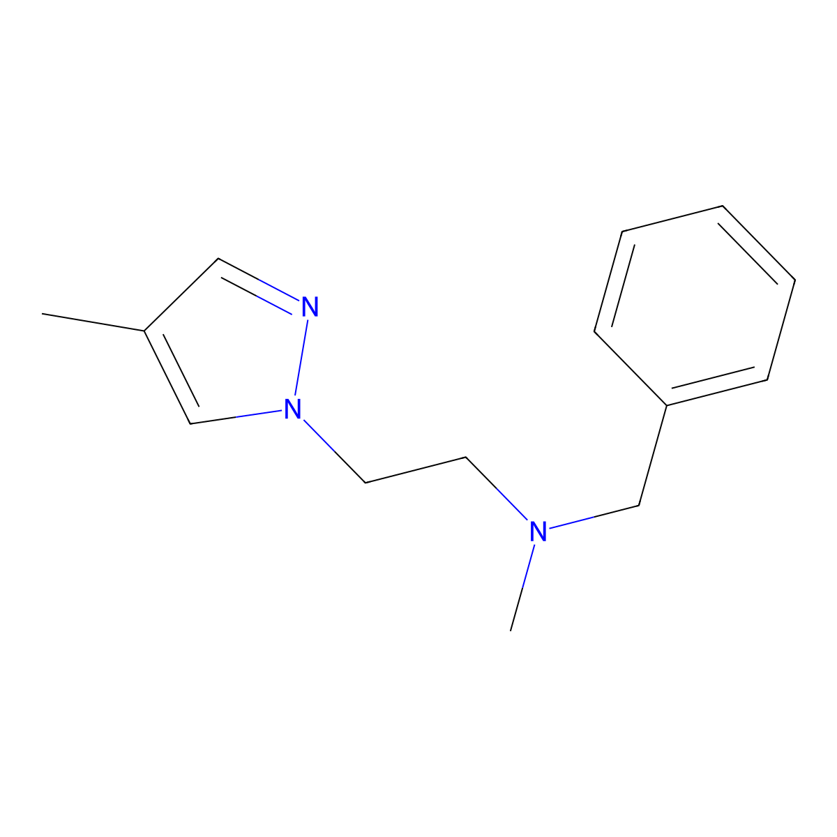 benzyl(methyl)[2-(4-methyl-1H-pyrazol-1-yl)ethyl]amine molecular structure, CAS 2548977-85-9