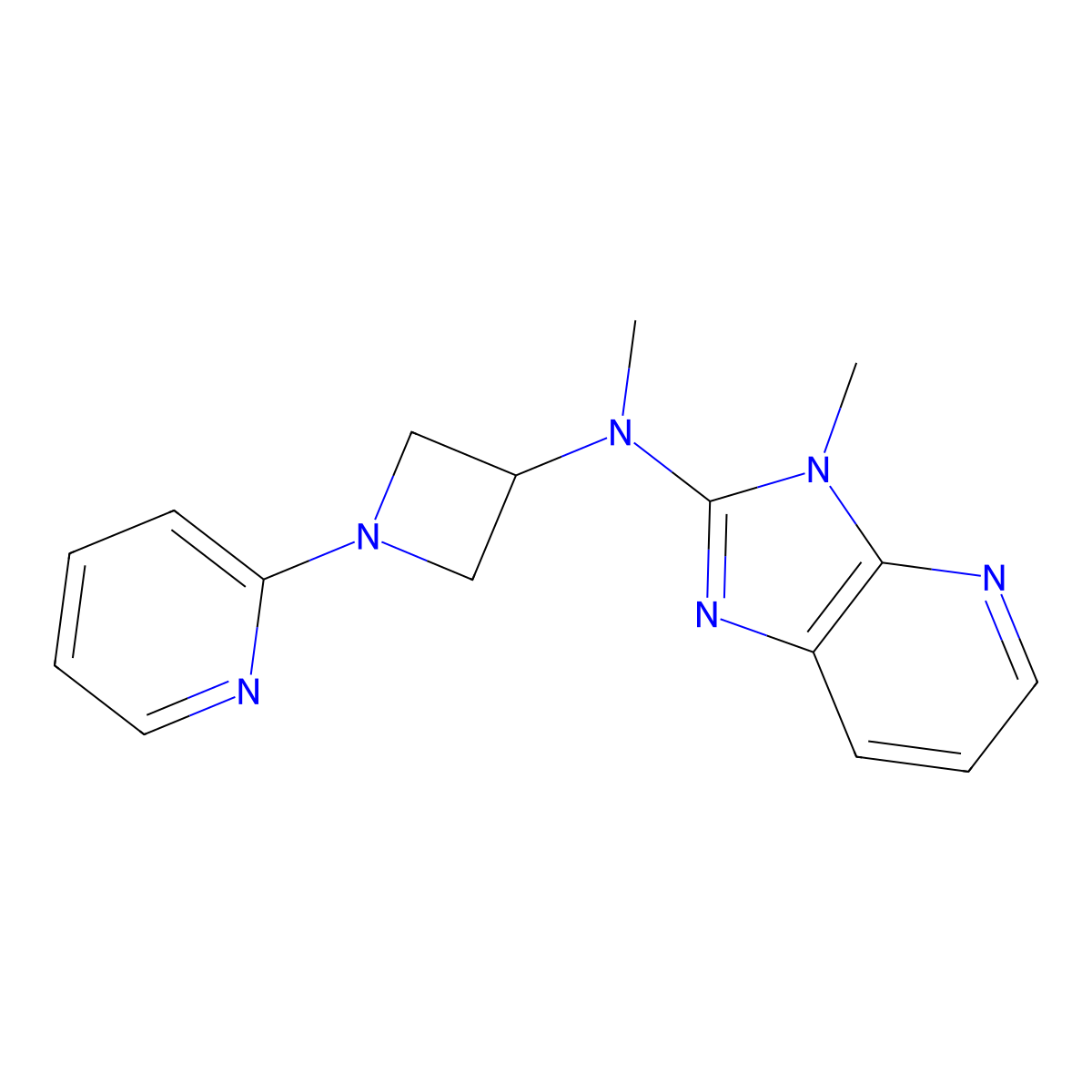 N-methyl-N-{3-methyl-3H-imidazo[4,5-b]pyridin-2-yl}-1-(pyridin-2-yl)azetidin-3-amine molecular structure, CAS 2548978-11-4