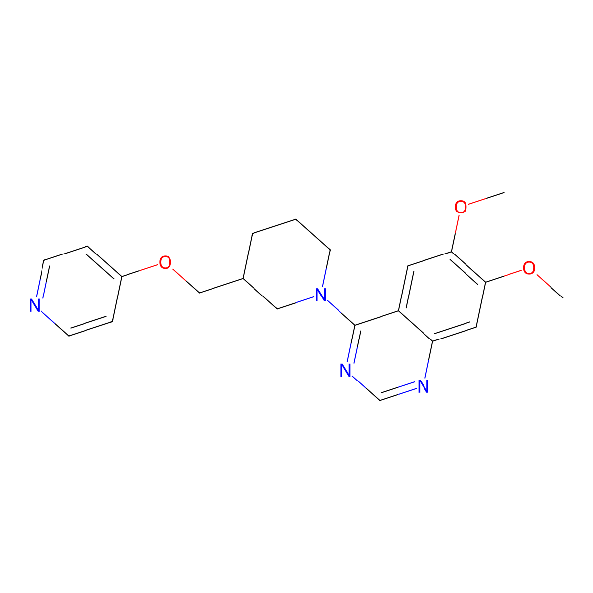 6,7-Dimethoxy-4-{3-[(pyridin-4-yloxy)methyl]piperidin-1-yl}quinazoline molecular structure, CAS 2548978-12-5