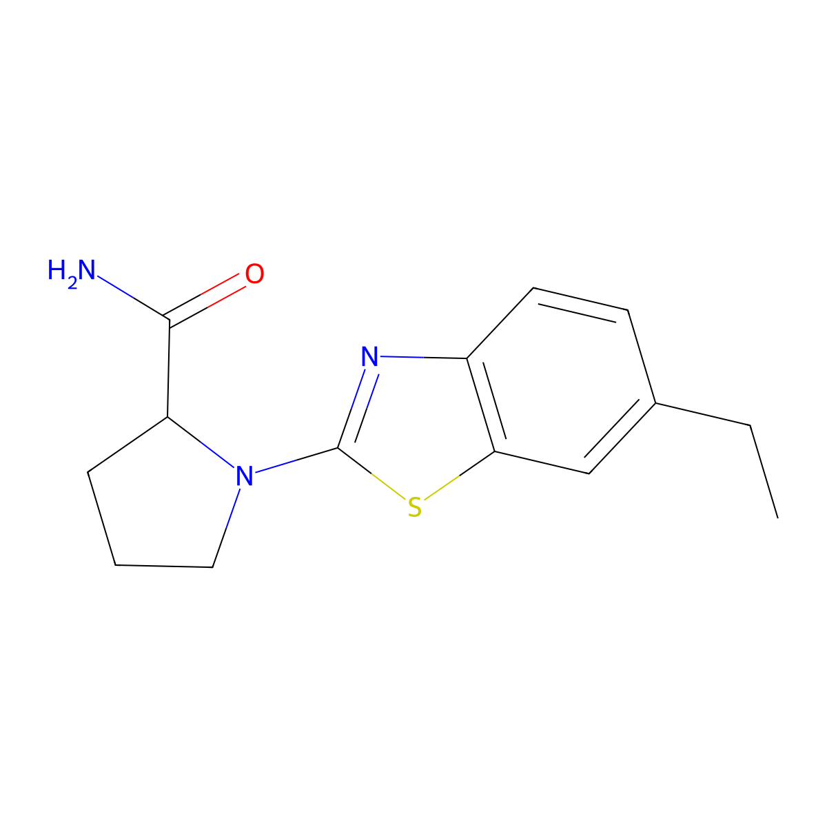 1-(6-Ethyl-1,3-benzothiazol-2-yl)pyrrolidine-2-carboxamide molecular structure, CAS 2548978-13-6