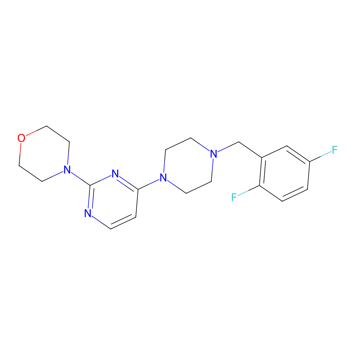 4-(4-{4-[(2,5-Difluorophenyl)methyl]piperazin-1-yl}pyrimidin-2-yl)morpholine molecular structure, CAS 2548978-15-8