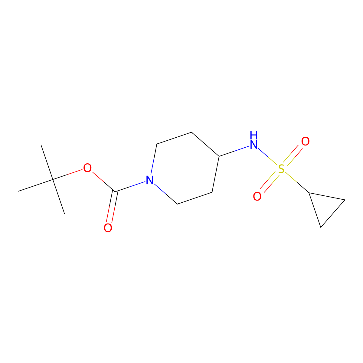 Tert-butyl 4-cyclopropanesulfonamidopiperidine-1-carboxylate molecular structure, CAS 2548978-18-1