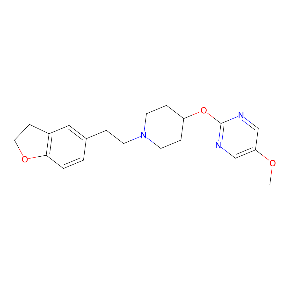 2-({1-[2-(2,3-Dihydro-1-benzofuran-5-yl)ethyl]piperidin-4-yl}oxy)-5-methoxypyrimidine molecular structure, CAS 2548978-19-2