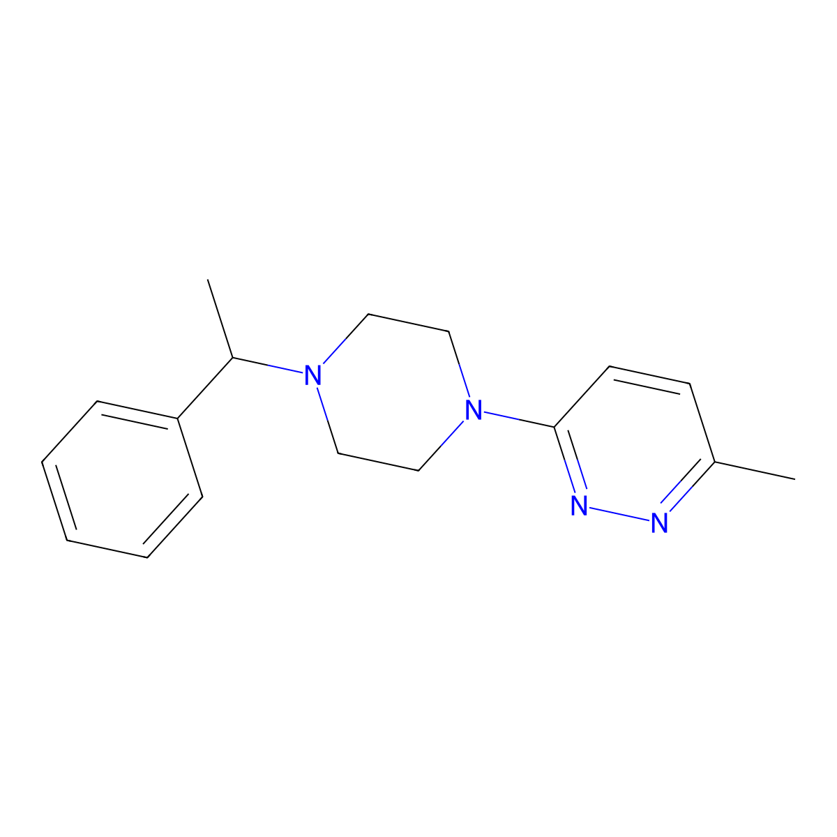 3-Methyl-6-[4-(1-phenylethyl)piperazin-1-yl]pyridazine molecular structure, CAS 2548978-25-0