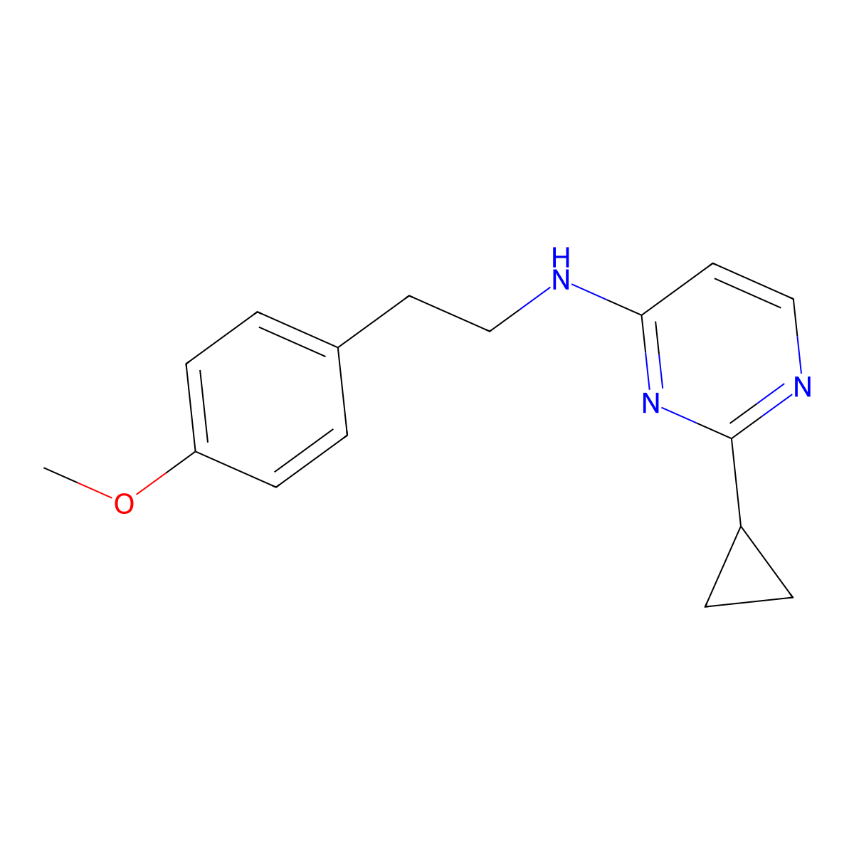 2-cyclopropyl-N-[2-(4-methoxyphenyl)ethyl]pyrimidin-4-amine molecular structure, CAS 2548978-39-6