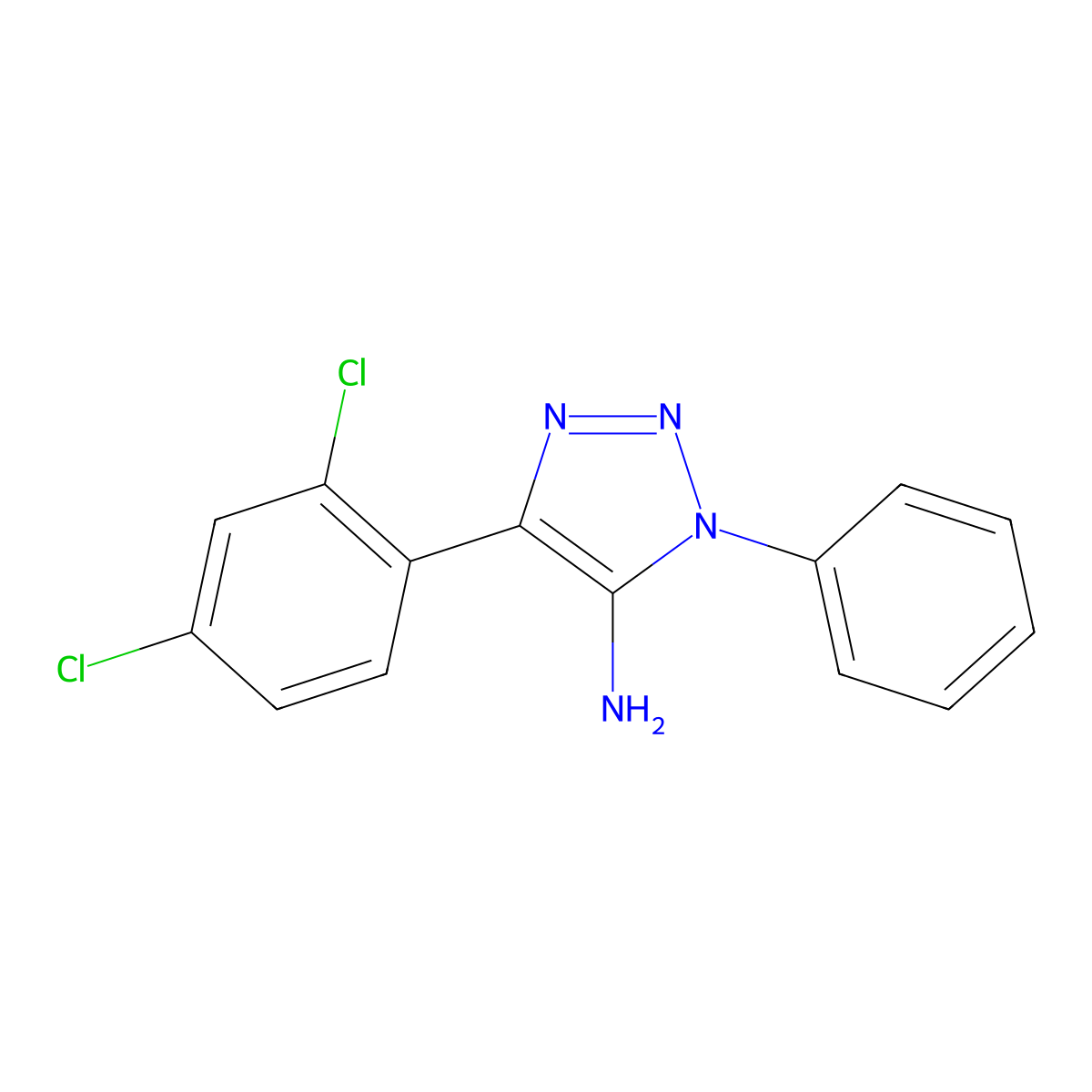 4-(2,4-dichlorophenyl)-1-phenyl-1H-1,2,3-triazol-5-amine molecular structure, CAS 2548978-49-8
