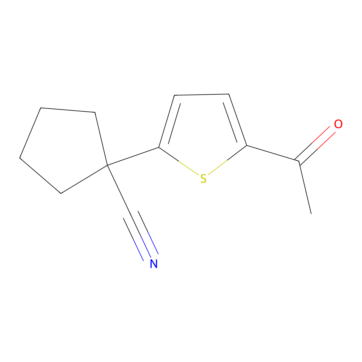 1-(5-Acetylthiophen-2-yl)cyclopentane-1-carbonitrile molecular structure, CAS 2548978-51-2