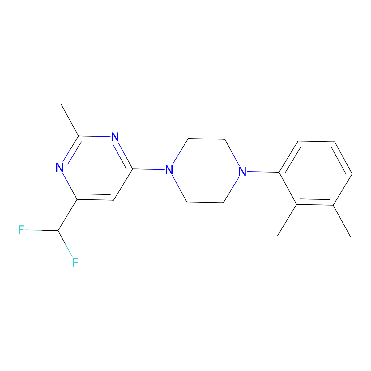 4-(Difluoromethyl)-6-[4-(2,3-dimethylphenyl)piperazin-1-yl]-2-methylpyrimidine molecular structure, CAS 2548978-54-5