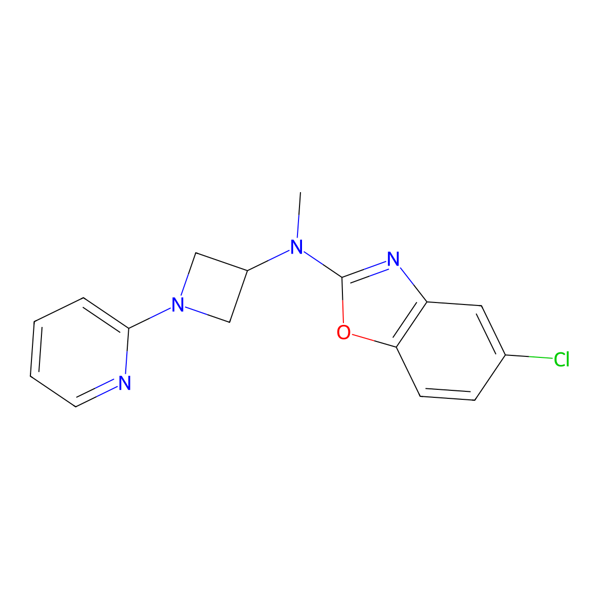 5-chloro-N-methyl-N-[1-(pyridin-2-yl)azetidin-3-yl]-1,3-benzoxazol-2-amine molecular structure, CAS 2548978-63-6