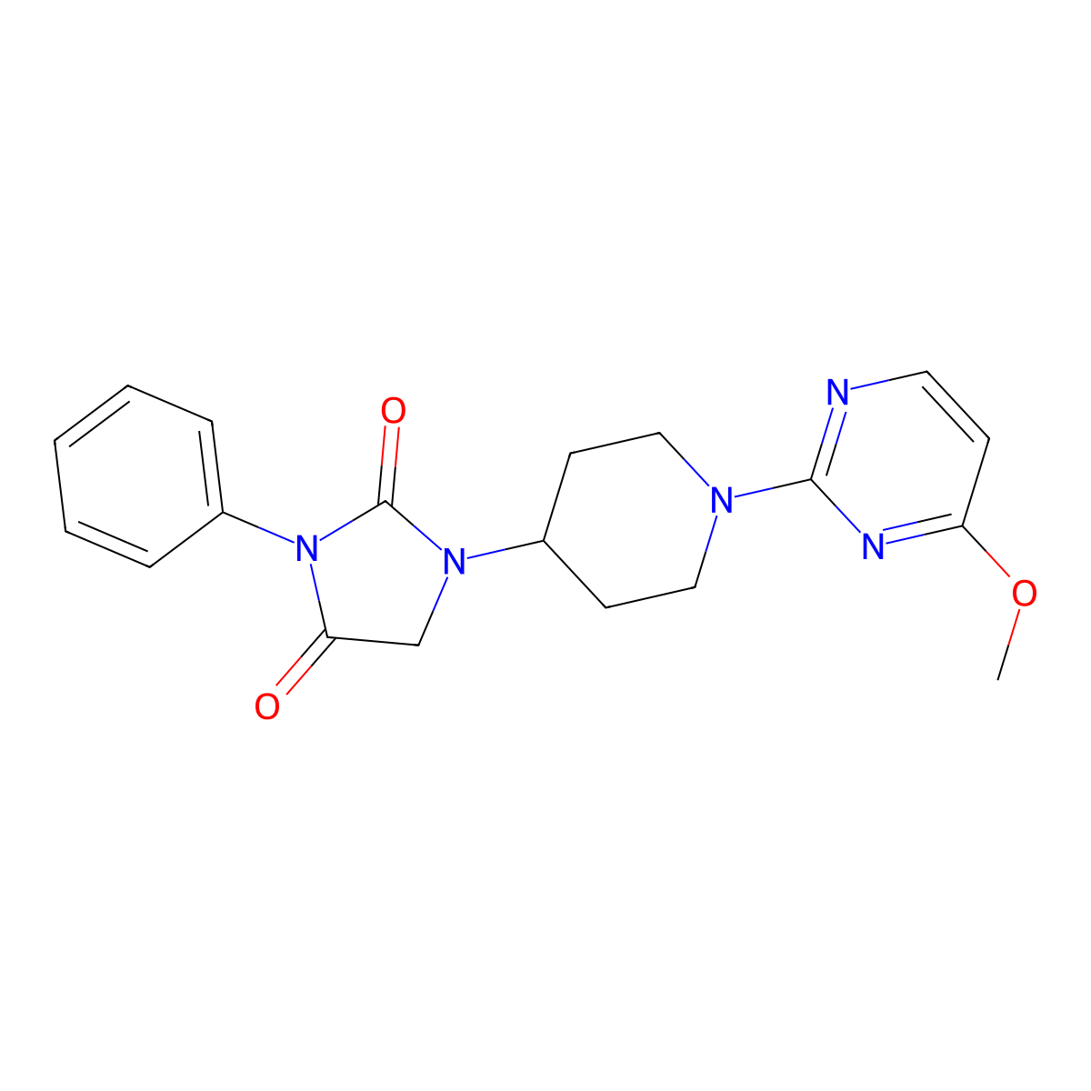 1-[1-(4-Methoxypyrimidin-2-yl)piperidin-4-yl]-3-phenylimidazolidine-2,4-dione molecular structure, CAS 2548978-64-7