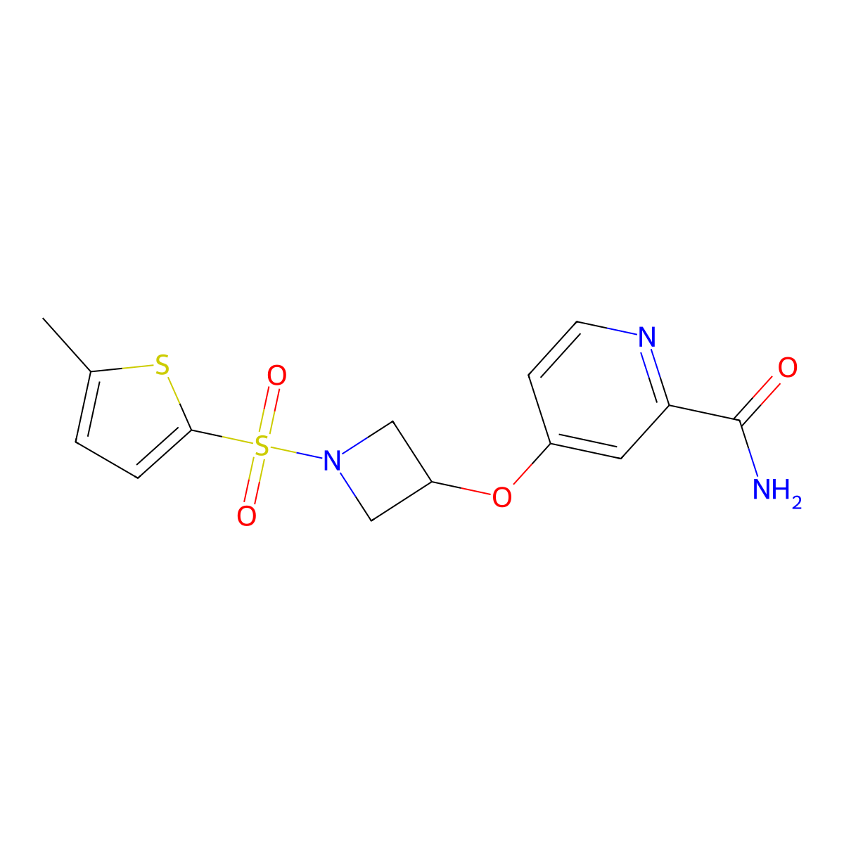 4-({1-[(5-Methylthiophen-2-yl)sulfonyl]azetidin-3-yl}oxy)pyridine-2-carboxamide molecular structure, CAS 2548978-65-8