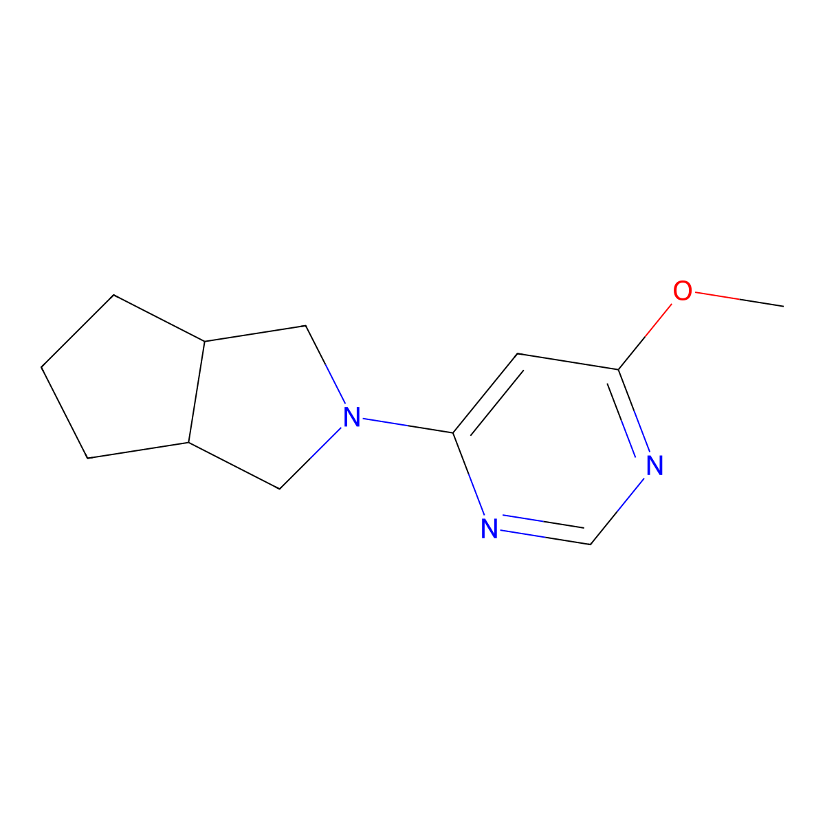4-Methoxy-6-{octahydrocyclopenta[c]pyrrol-2-yl}pyrimidine molecular structure, CAS 2548978-67-0