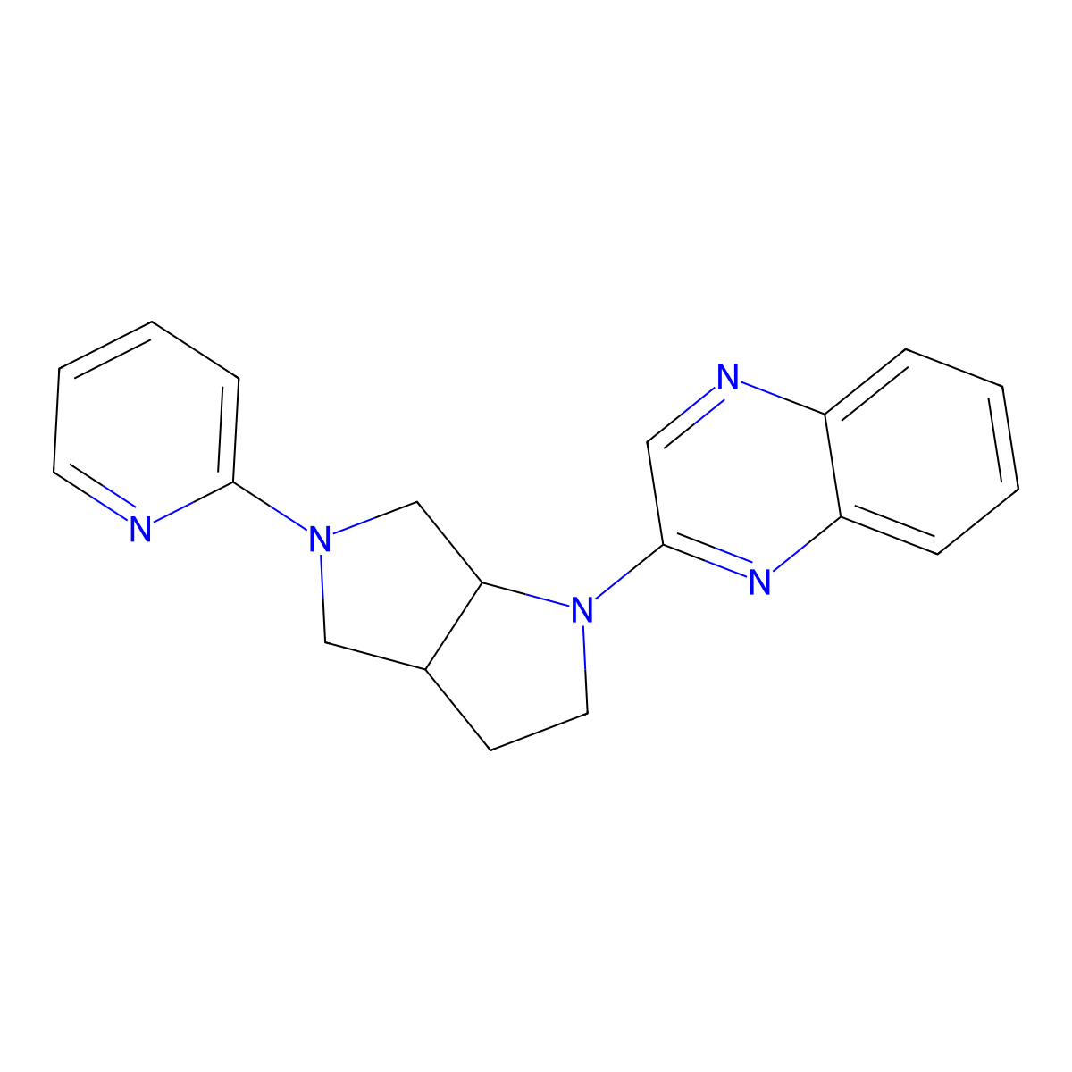 2-[5-(Pyridin-2-yl)-octahydropyrrolo[3,4-b]pyrrol-1-yl]quinoxaline molecular structure, CAS 2548978-74-9