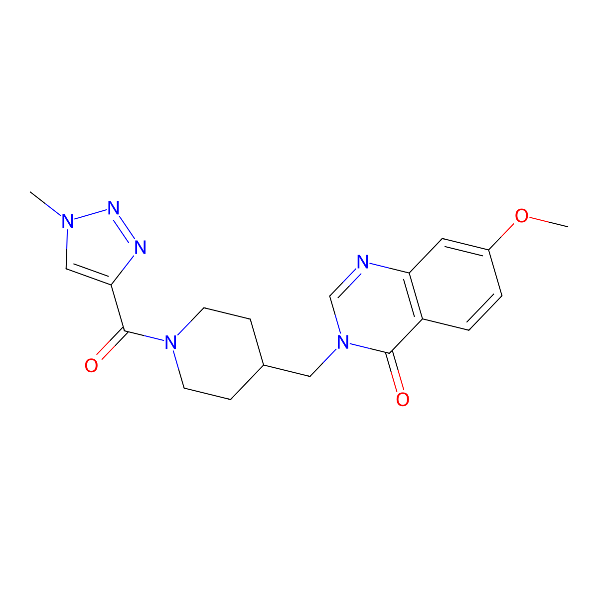 7-methoxy-3-{[1-(1-methyl-1H-1,2,3-triazole-4-carbonyl)piperidin-4-yl]methyl}-3,4-dihydroquinazolin-4-one molecular structure, CAS 2548978-79-4