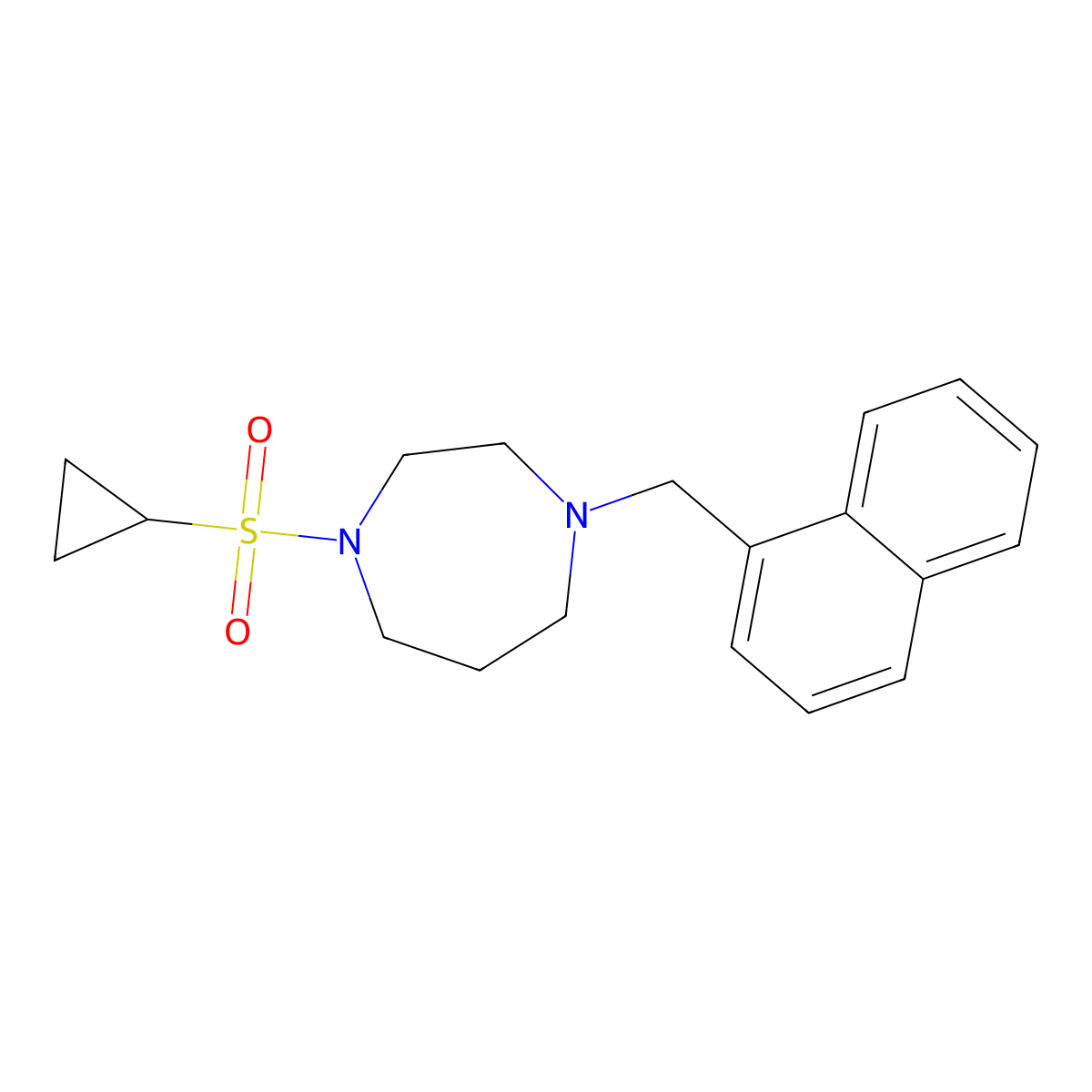 1-(Cyclopropanesulfonyl)-4-[(naphthalen-1-yl)methyl]-1,4-diazepane molecular structure, CAS 2548978-98-7