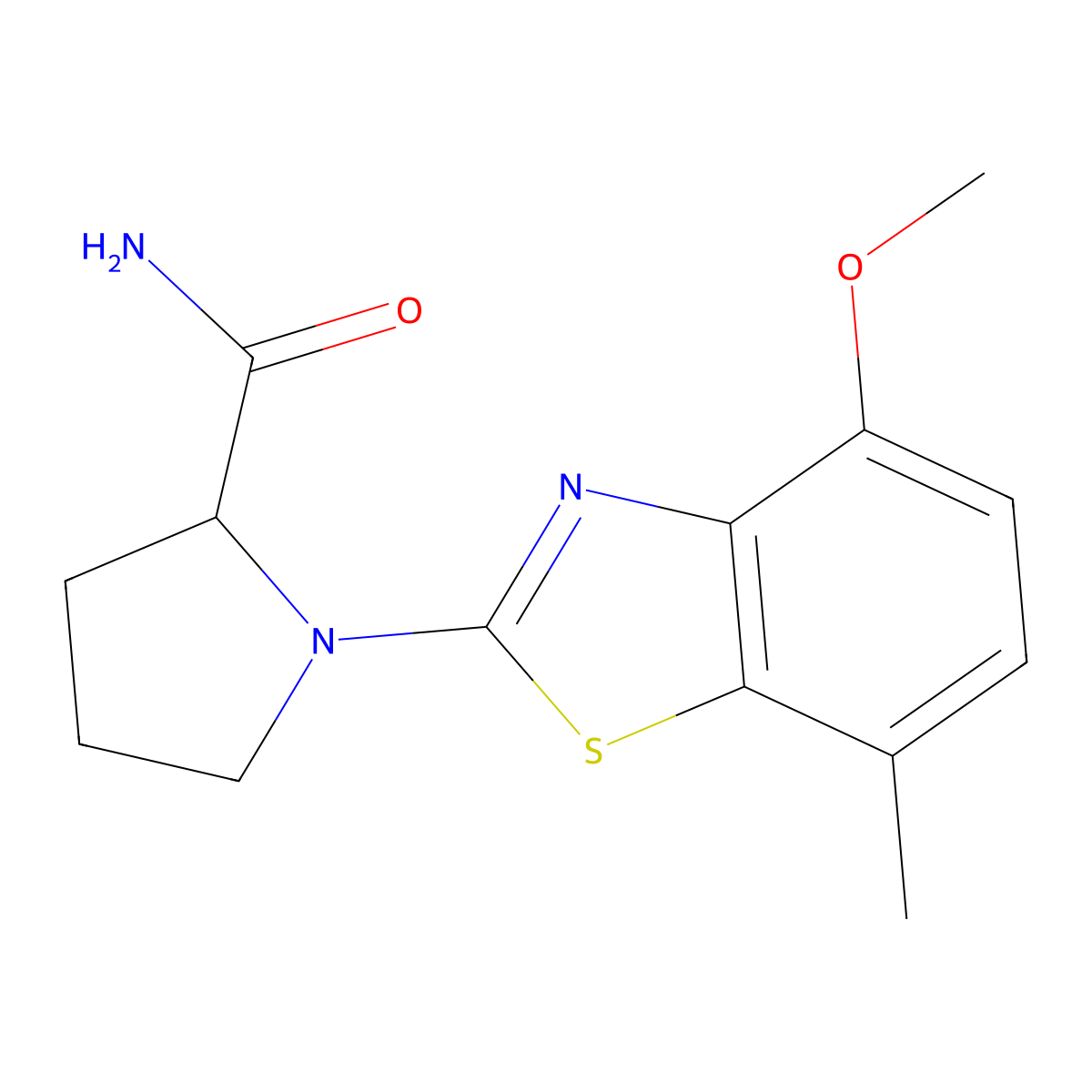 1-(4-Methoxy-7-methyl-1,3-benzothiazol-2-yl)pyrrolidine-2-carboxamide molecular structure, CAS 2548978-99-8