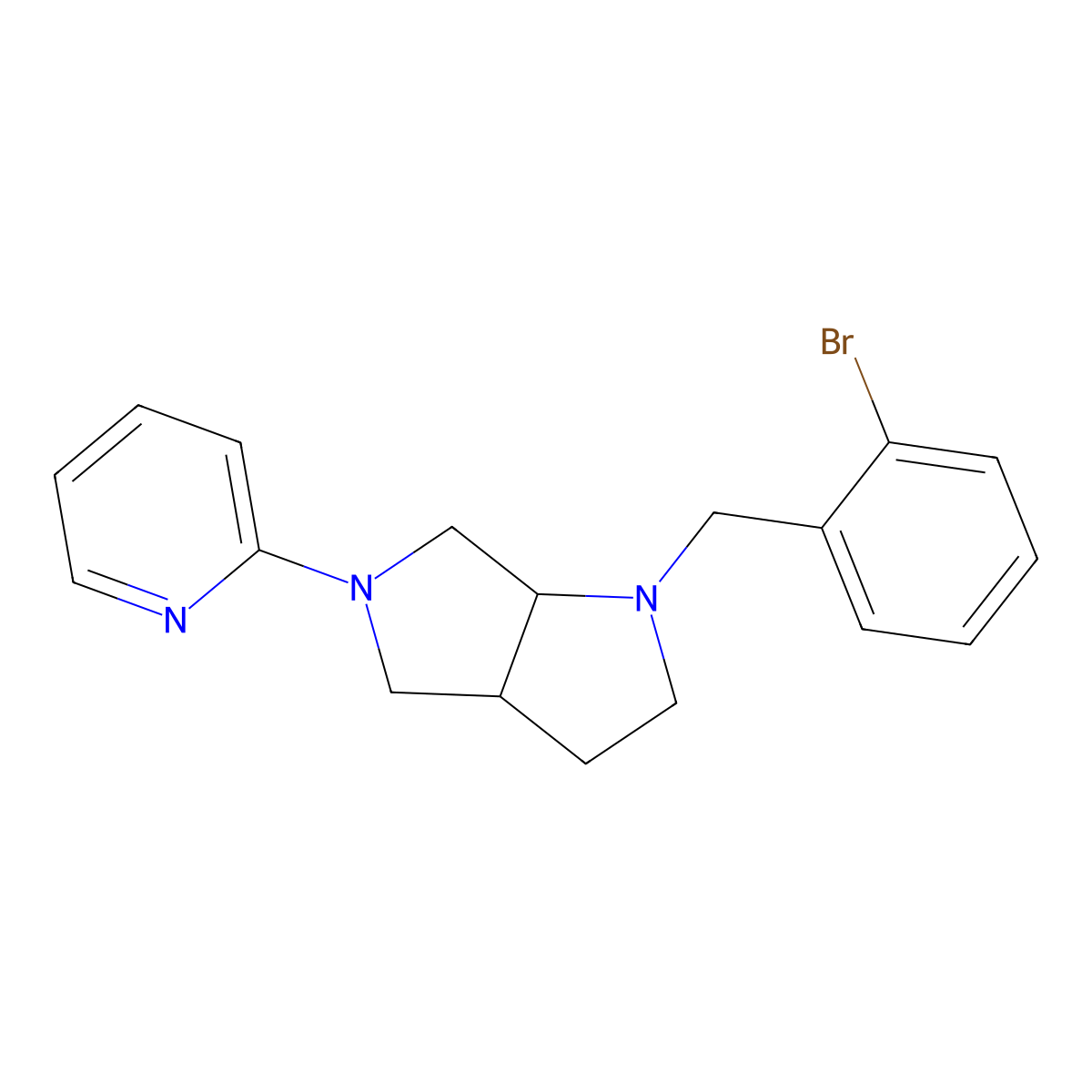 2-{1-[(2-Bromophenyl)methyl]-octahydropyrrolo[2,3-c]pyrrol-5-yl}pyridine molecular structure, CAS 2548979-06-0