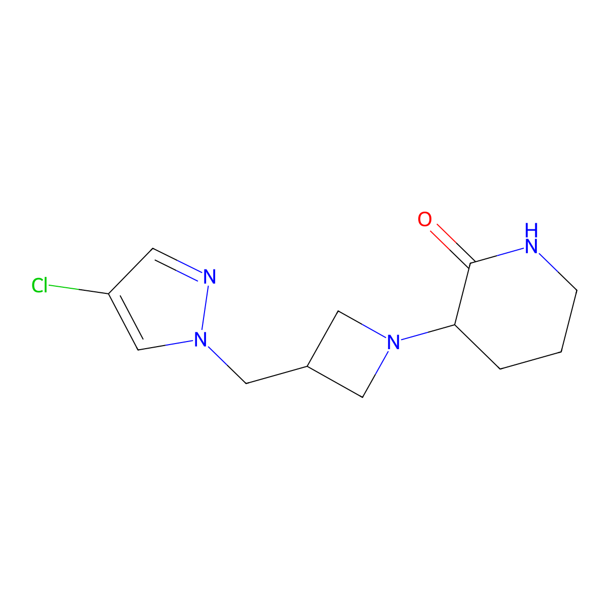 3-{3-[(4-chloro-1H-pyrazol-1-yl)methyl]azetidin-1-yl}piperidin-2-one molecular structure, CAS 2548979-07-1