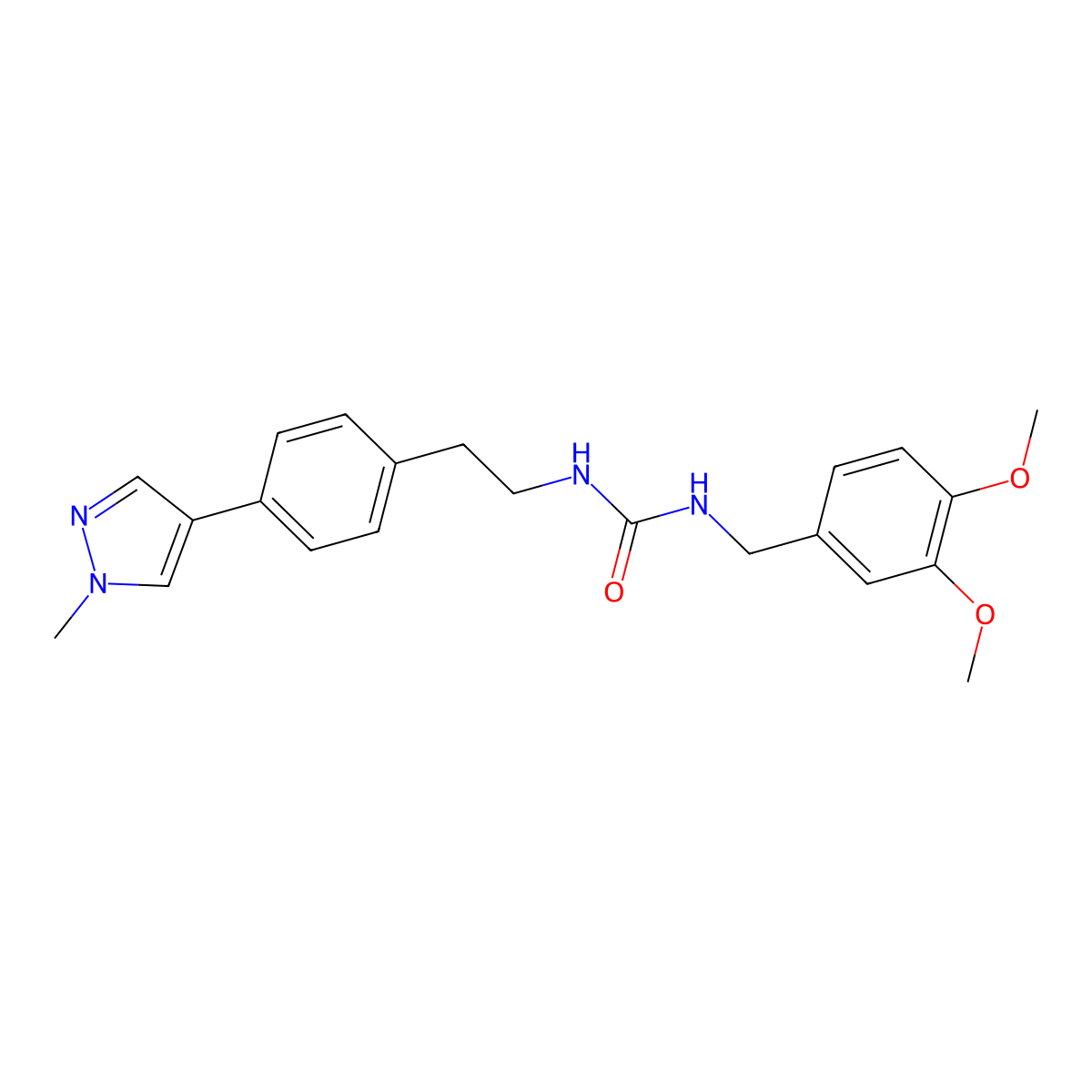1-[(3,4-dimethoxyphenyl)methyl]-3-{2-[4-(1-methyl-1H-pyrazol-4-yl)phenyl]ethyl}urea molecular structure, CAS 2548979-17-3