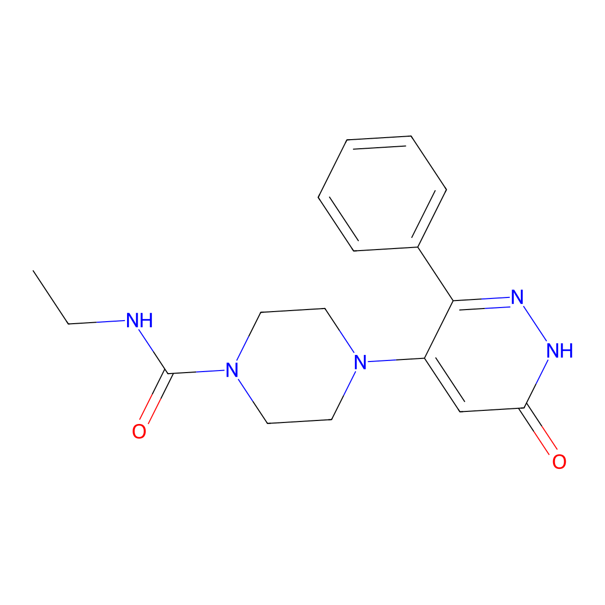 N-ethyl-4-(6-oxo-3-phenyl-1,6-dihydropyridazin-4-yl)piperazine-1-carboxamide molecular structure, CAS 2548979-20-8