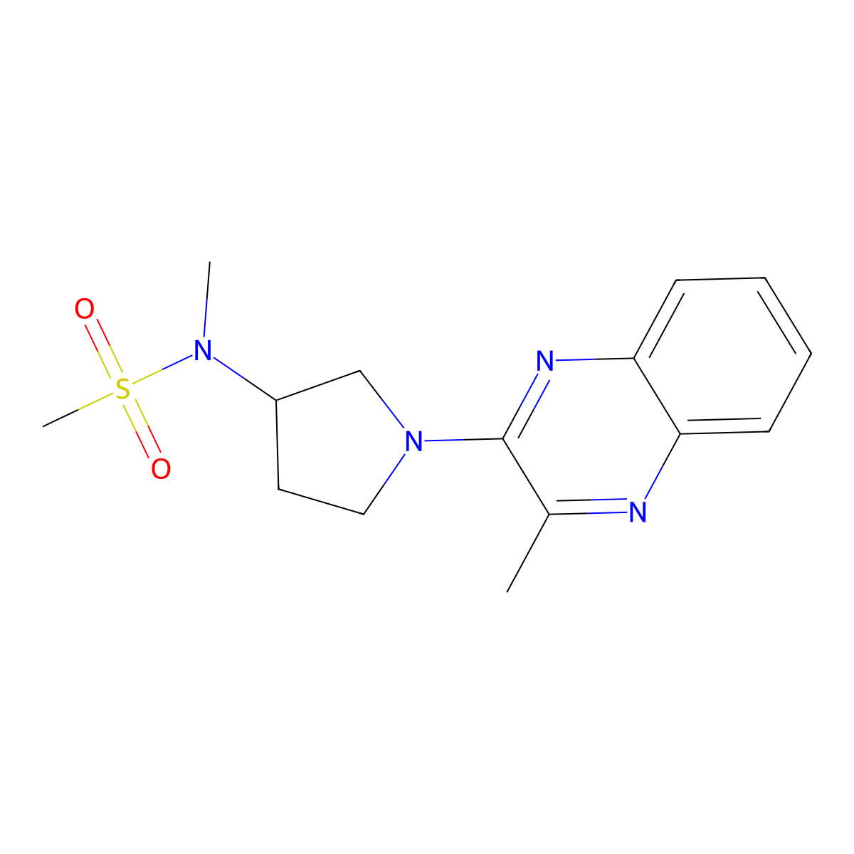 N-methyl-N-[1-(3-methylquinoxalin-2-yl)pyrrolidin-3-yl]methanesulfonamide molecular structure, CAS 2548979-57-1