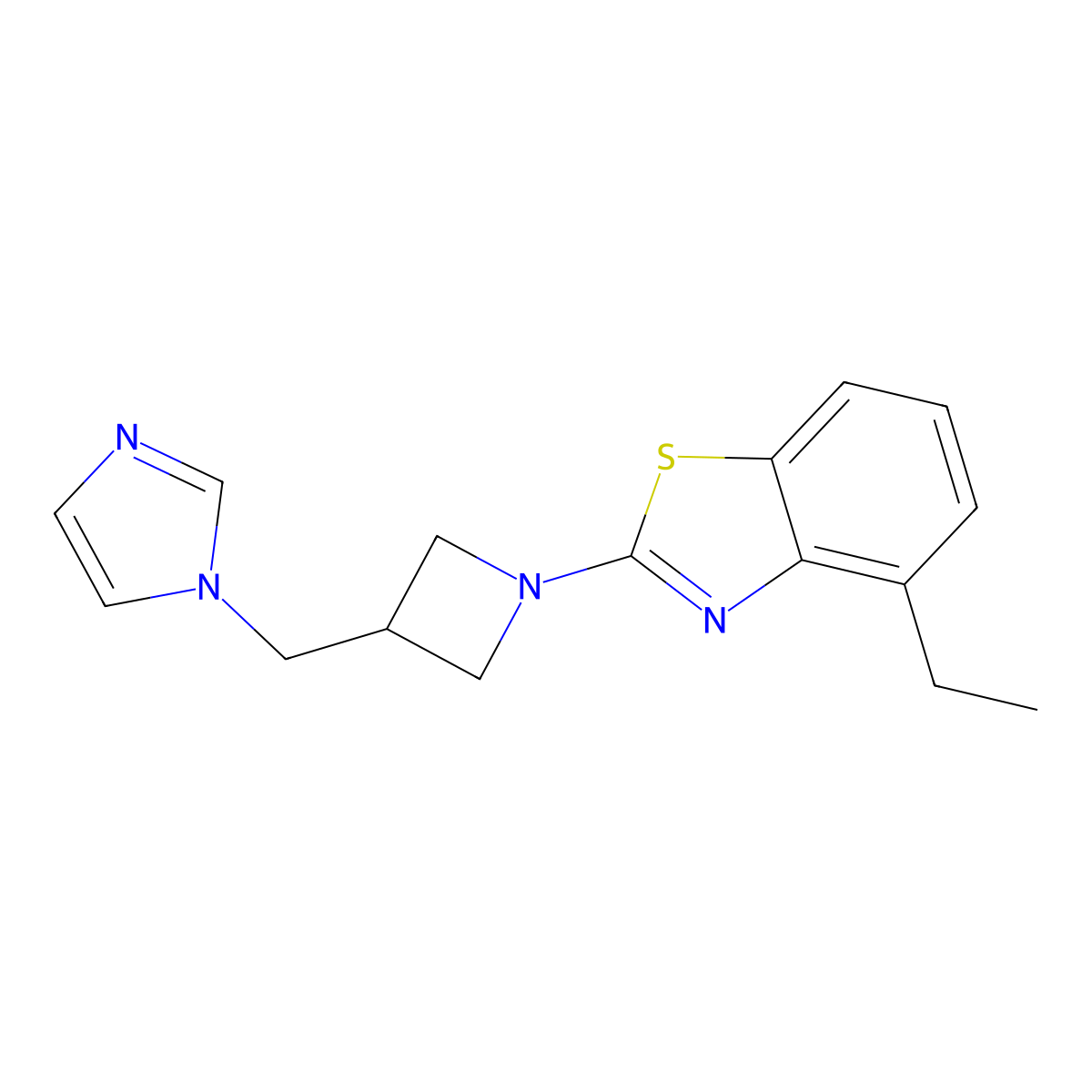 4-ethyl-2-{3-[(1H-imidazol-1-yl)methyl]azetidin-1-yl}-1,3-benzothiazole molecular structure, CAS 2548979-59-3
