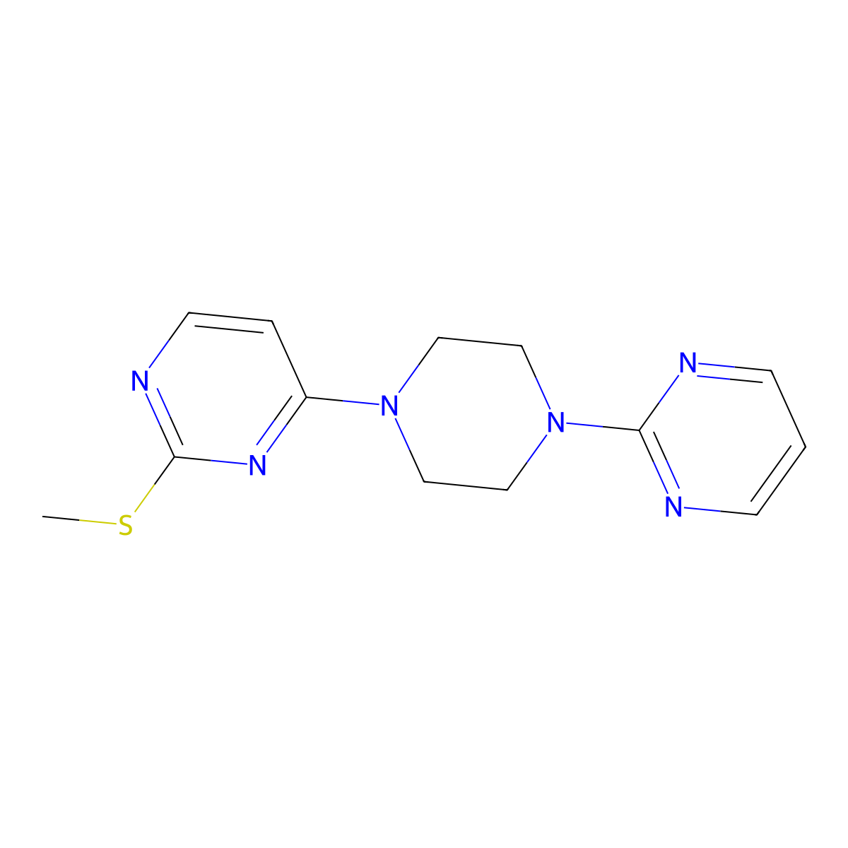 2-(Methylsulfanyl)-4-[4-(pyrimidin-2-yl)piperazin-1-yl]pyrimidine molecular structure, CAS 2548979-70-8