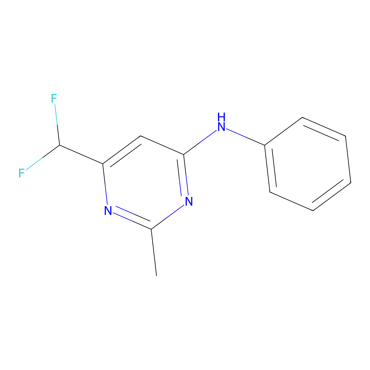 6-(difluoromethyl)-2-methyl-N-phenylpyrimidin-4-amine molecular structure, CAS 2548979-82-2