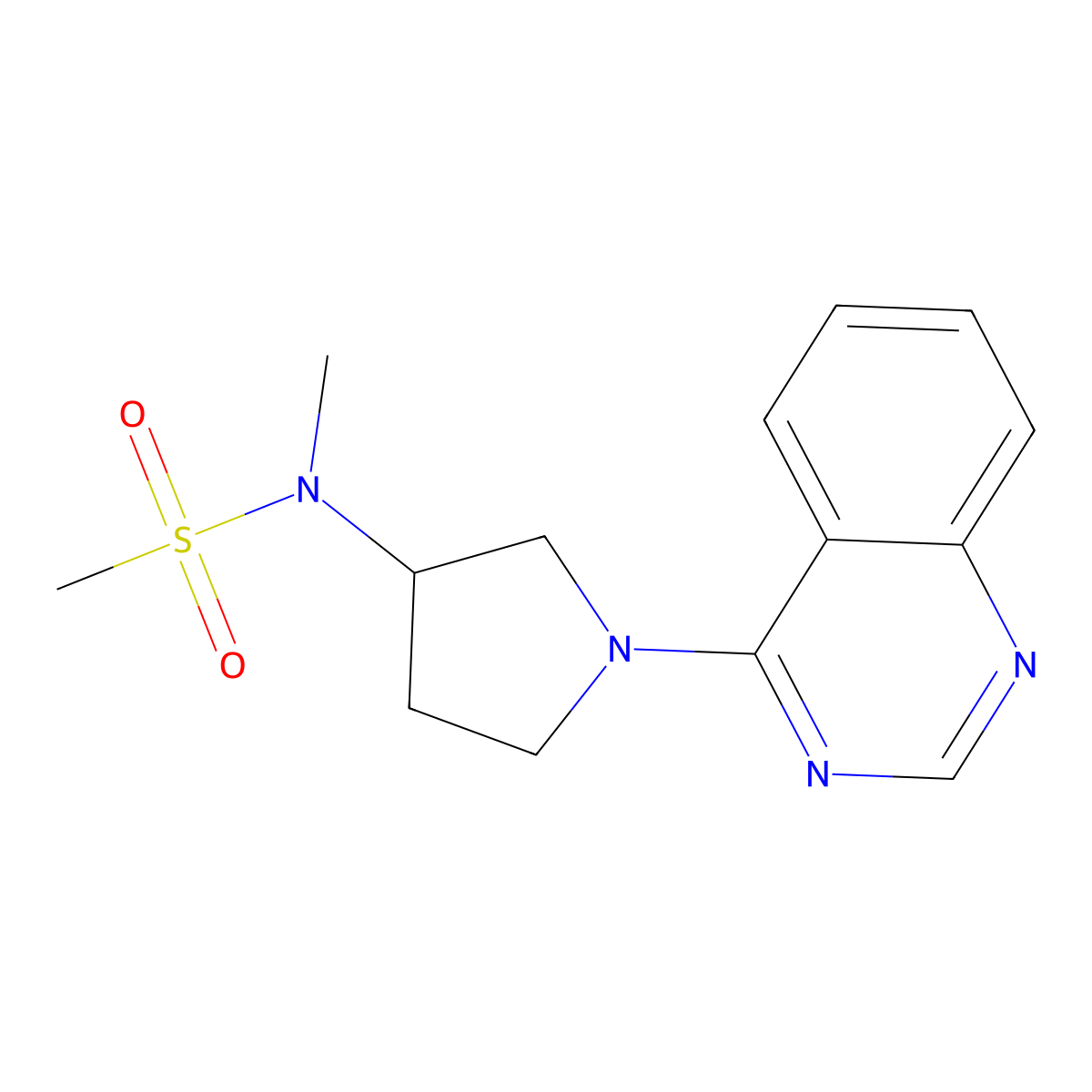 N-methyl-N-[1-(quinazolin-4-yl)pyrrolidin-3-yl]methanesulfonamide molecular structure, CAS 2548979-86-6