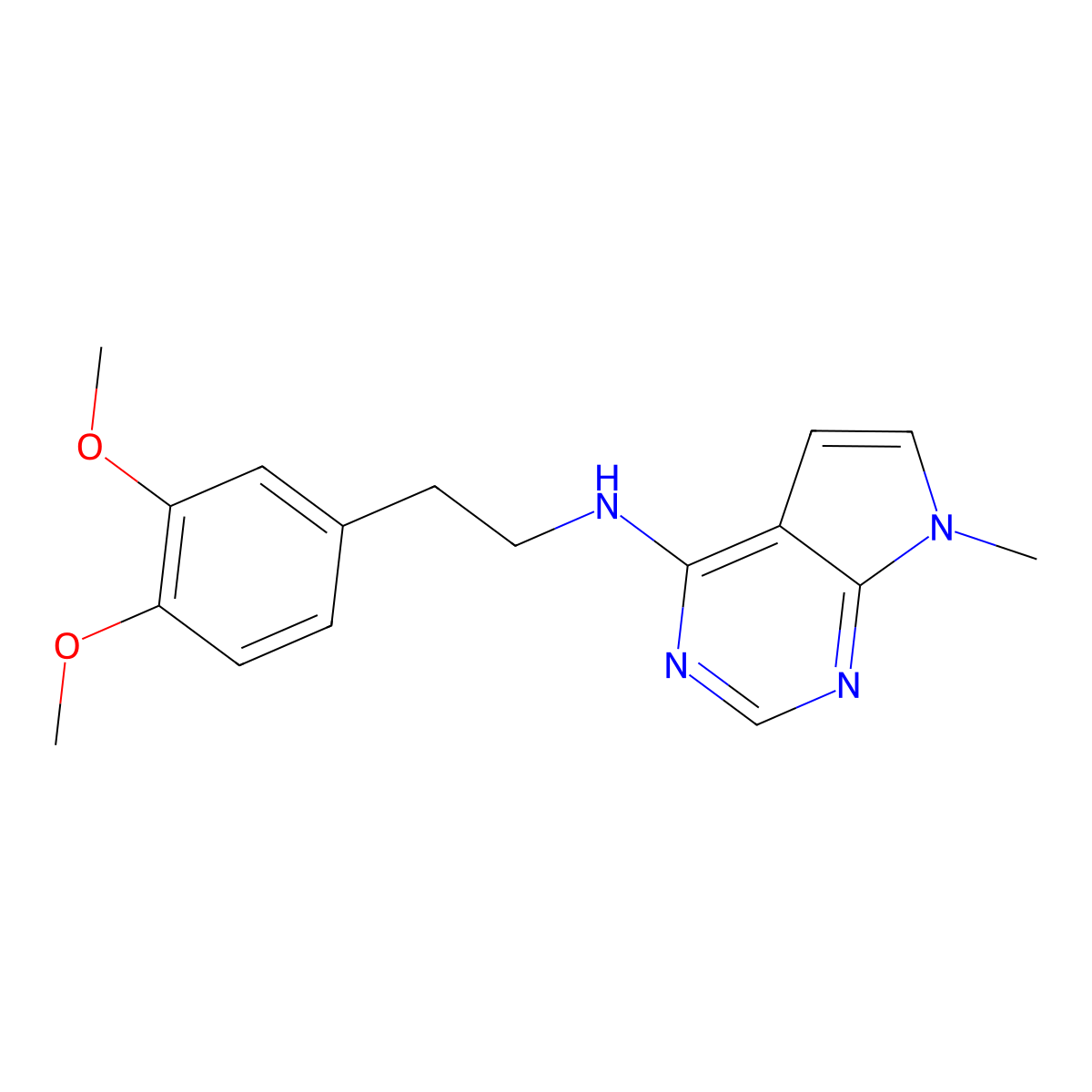 N-[2-(3,4-dimethoxyphenyl)ethyl]-7-methyl-7H-pyrrolo[2,3-d]pyrimidin-4-amine molecular structure, CAS 2548979-91-3