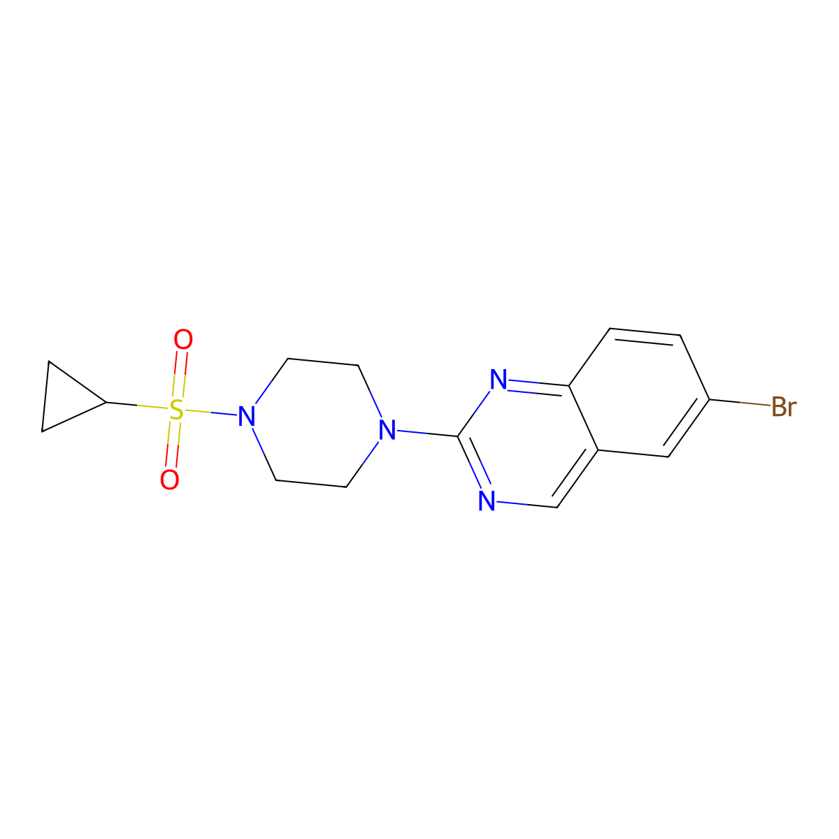 6-Bromo-2-[4-(cyclopropanesulfonyl)piperazin-1-yl]quinazoline molecular structure, CAS 2548980-12-5
