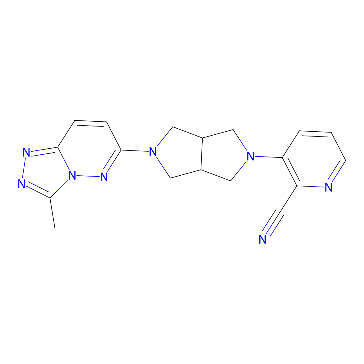 3-(5-{3-Methyl-[1,2,4]triazolo[4,3-b]pyridazin-6-yl}-octahydropyrrolo[3,4-c]pyrrol-2-yl)pyridine-2-carbonitrile molecular structure, CAS 2548980-13-6