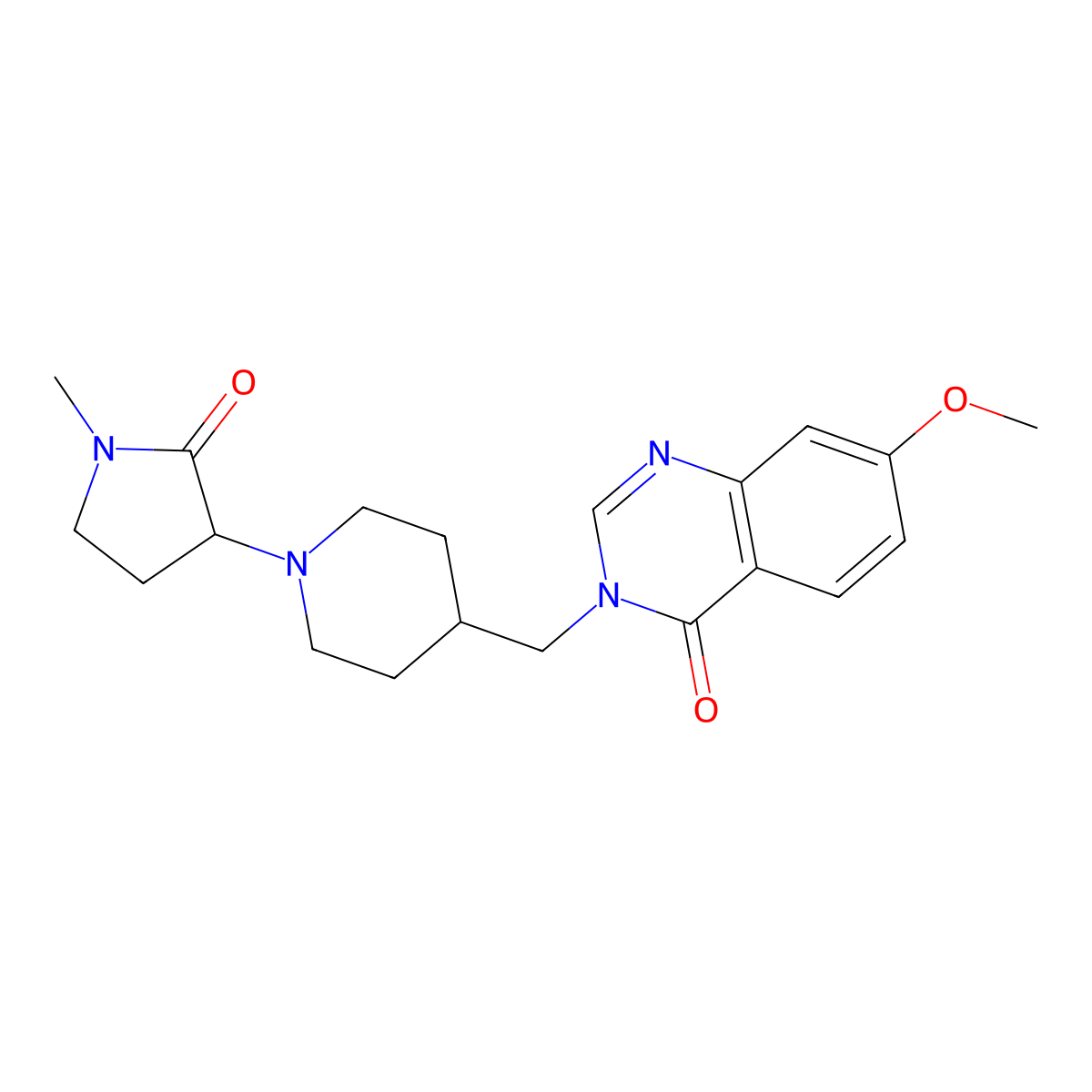 7-Methoxy-3-{[1-(1-methyl-2-oxopyrrolidin-3-yl)piperidin-4-yl]methyl}-3,4-dihydroquinazolin-4-one molecular structure, CAS 2548980-28-3