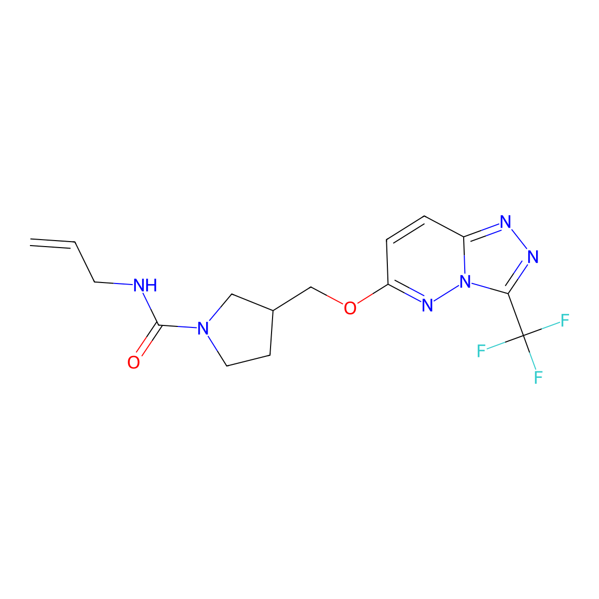 N-(prop-2-en-1-yl)-3-({[3-(trifluoromethyl)-[1,2,4]triazolo[4,3-b]pyridazin-6-yl]oxy}methyl)pyrrolidine-1-carboxamide molecular structure, CAS 2548980-39-6