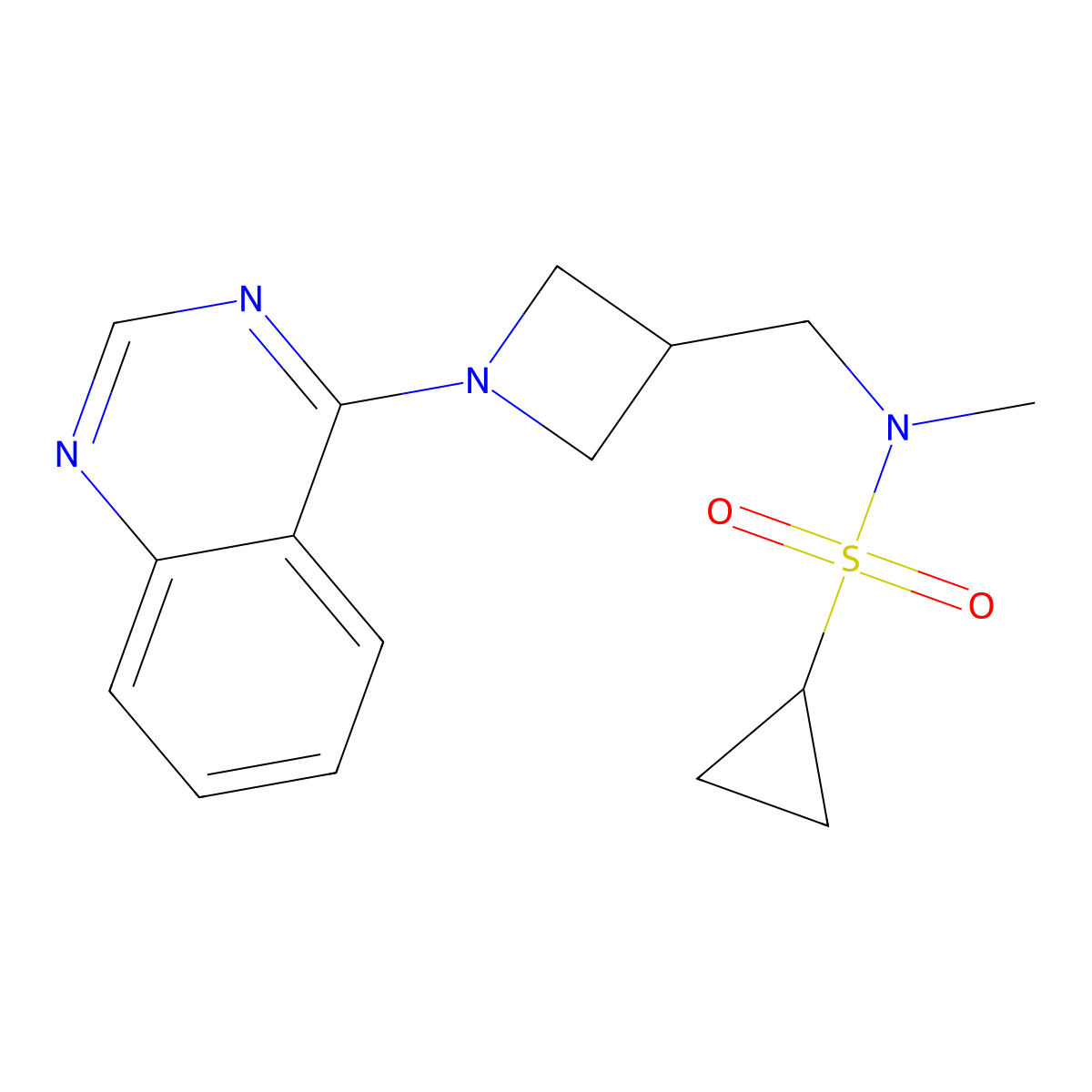 N-methyl-N-{[1-(quinazolin-4-yl)azetidin-3-yl]methyl}cyclopropanesulfonamide molecular structure, CAS 2548980-45-4