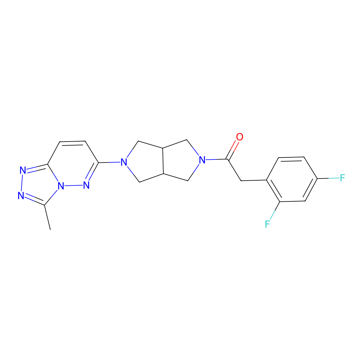 2-(2,4-Difluorophenyl)-1-(5-{3-methyl-[1,2,4]triazolo[4,3-b]pyridazin-6-yl}-octahydropyrrolo[3,4-c]pyrrol-2-yl)ethan-1-one molecular structure, CAS 2548980-57-8