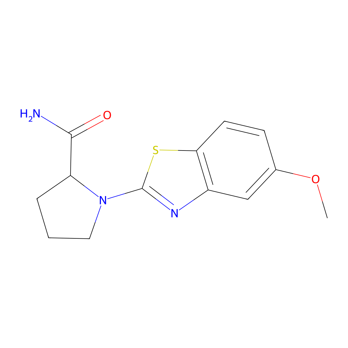 1-(5-Methoxy-1,3-benzothiazol-2-yl)pyrrolidine-2-carboxamide molecular structure, CAS 2548980-63-6