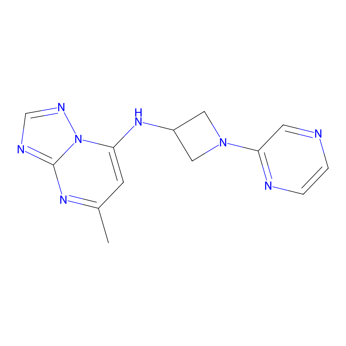 N-{5-methyl-[1,2,4]triazolo[1,5-a]pyrimidin-7-yl}-1-(pyrazin-2-yl)azetidin-3-amine molecular structure, CAS 2548980-88-5