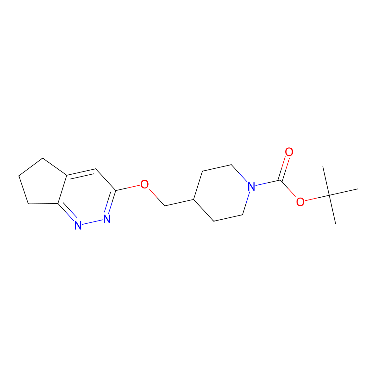 tert-butyl 4-({5H,6H,7H-cyclopenta[c]pyridazin-3-yloxy}methyl)piperidine-1-carboxylate molecular structure, CAS 2548980-98-7