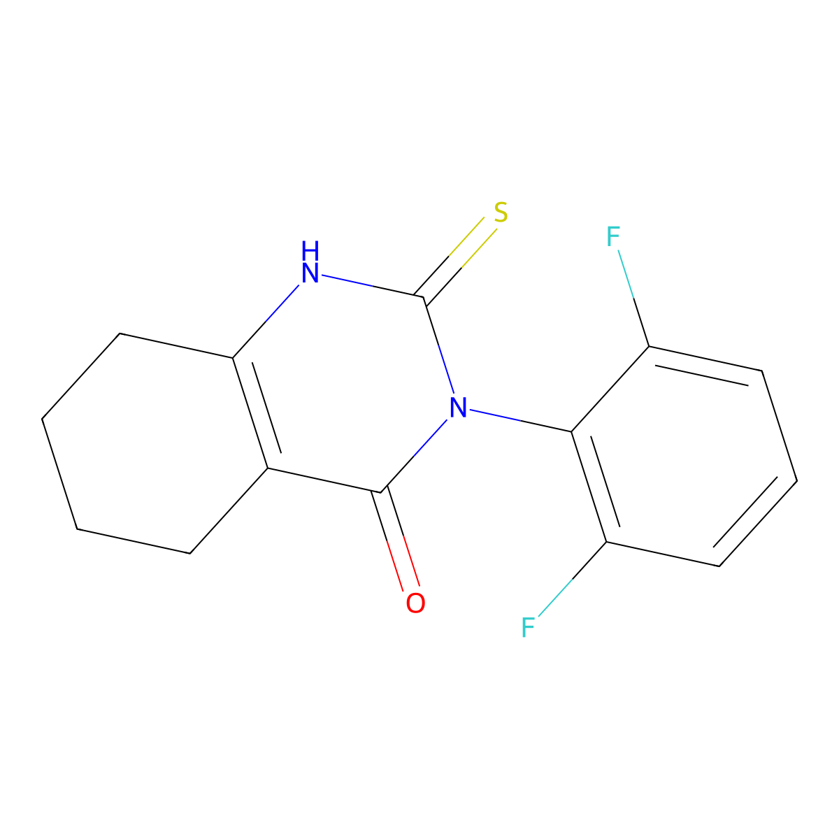 3-(2,6-Difluorophenyl)-2-sulfanylidene-1,2,3,4,5,6,7,8-octahydroquinazolin-4-one molecular structure, CAS 2548981-00-4