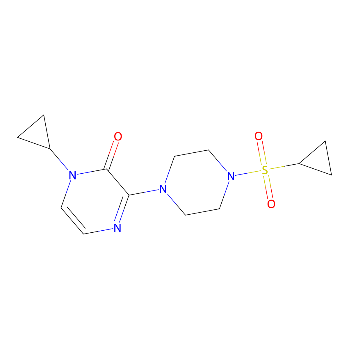 3-[4-(Cyclopropanesulfonyl)piperazin-1-yl]-1-cyclopropyl-1,2-dihydropyrazin-2-one molecular structure, CAS 2548981-03-7