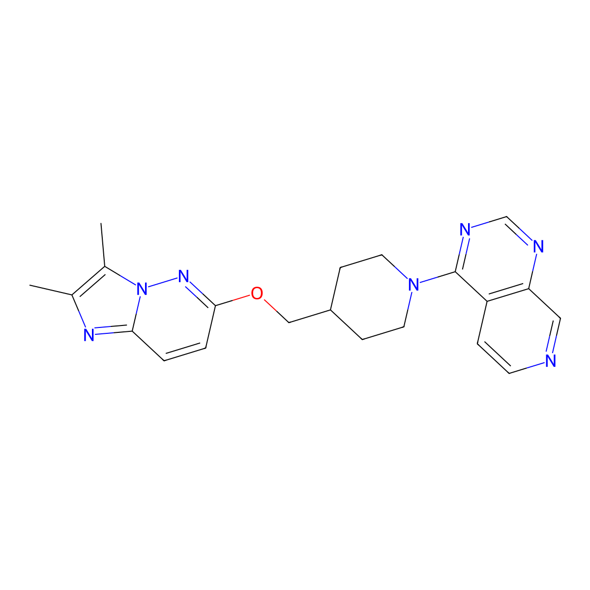 4-[({2,3-Dimethylimidazo[1,2-b]pyridazin-6-yl}oxy)methyl]-1-{pyrido[3,4-d]pyrimidin-4-yl}piperidine molecular structure, CAS 2548981-04-8