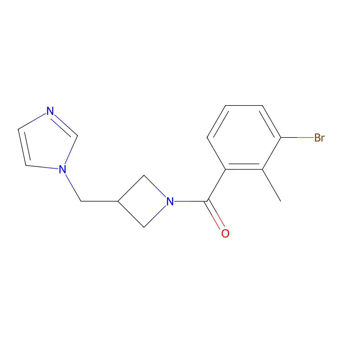 1-{[1-(3-bromo-2-methylbenzoyl)azetidin-3-yl]methyl}-1H-imidazole molecular structure, CAS 2548981-07-1